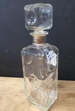 1105 vintage glazen karaf wijnkaraf wijnfles decanteerfles, Ophalen of Verzenden