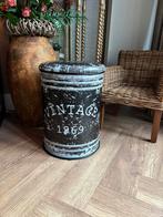 OPRUIMING ton poef deksel Vintage, Ophalen of Verzenden, Gebruikt, Rond, Minder dan 50 cm