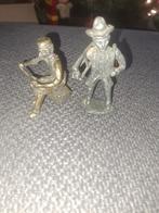 2 x tinnen beeldjes tinnegieter en schoorsteenveger kp662, Antiek en Kunst, Ophalen of Verzenden