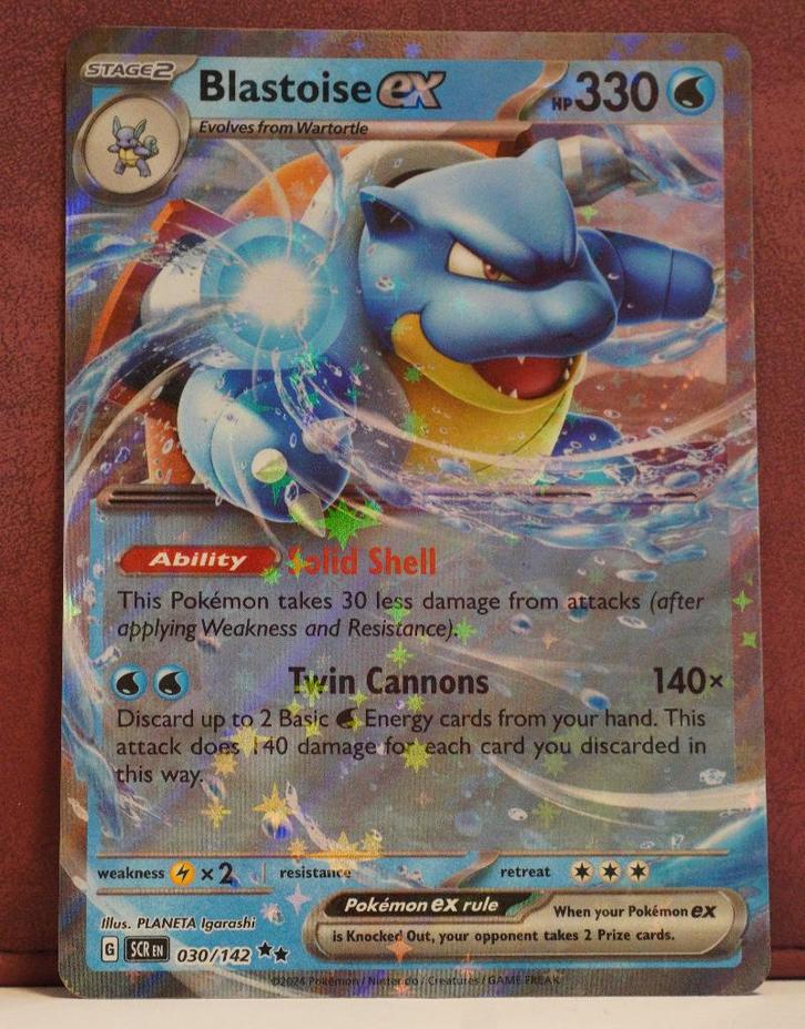 Blastoise EX 030-142 Stellar Crown Pokèmon Kaart, Hobby en Vrije tijd, Verzamelkaartspellen | Pokémon, Nieuw, Losse kaart, Verzenden