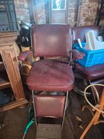 Retro kappersstoel, Ophalen, Gebruikt, 60 tot 90 cm, Leer