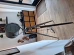 Te koop industriele houten staande lamp, Huis en Inrichting, Lampen | Vloerlampen, Ophalen of Verzenden, Zo goed als nieuw, 150 tot 200 cm
