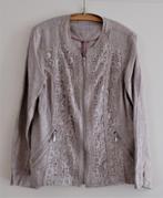 Nieuw: bijzonder jasje colbert beige zand linnen kant mt 46, Beige, Maat 46/48 (XL) of groter, Nieuw, Ophalen of Verzenden