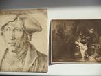 antieke prenten LOUVRE Rembrandt & Lucas Van Leyden, Ophalen of Verzenden