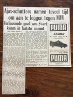 Voetbal krantenartikel Ajax MVV mei 1963, Ophalen of Verzenden, Gebruikt, Ajax