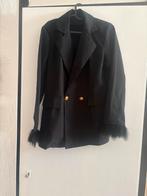 Zwarte Blazer met veren - Maat M, Zwart, Zo goed als nieuw, Jasje, Ophalen