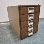 vintage metalen ladekastje legergroen bureau kastje a4 lade, Ophalen of Verzenden