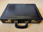 Zwart leren aktekoffertje, Sieraden, Tassen en Uiterlijk, Koffers, Ophalen, Gebruikt, Slot, Minder dan 35 cm