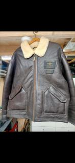 Leren Bomberjack - Klassieke Stijl, Maat 52/54 (L), Bruin, Nickelson, Ophalen of Verzenden