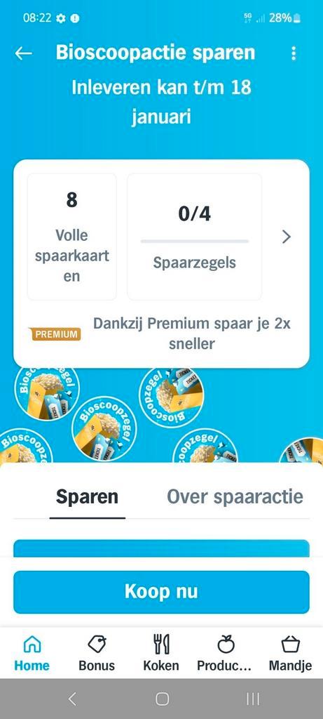 AH bioscoopkaarten, 0.50 ps!, Tickets en Kaartjes, Kortingen en Cadeaubonnen, Twee personen, Kortingsbon