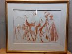 Unieke gesigneerde schets “Man and his Camels” – 1996, Ophalen of Verzenden