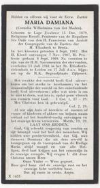 zr. Cornelia van der Maden 1879 Lage Zwaluwe + 1944 Leiden, Verzamelen, Bidprentjes en Rouwkaarten, Verzenden