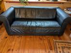 Bank, leer, donkergroen/ zwart, Gebruikt, 150 tot 200 cm, Driepersoons, Ophalen of Verzenden