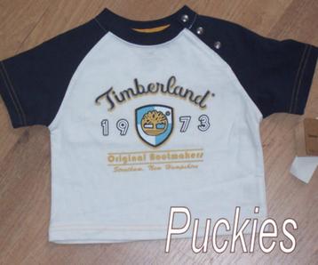 Wit/navy Timberland t-shirt maat 86 *NIEUW* (7339) a beschikbaar voor biedingen