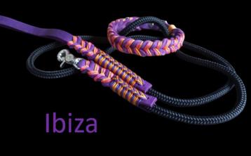 Nieuw - handgemaakt- halsband + lijn - tuigleer - paracord beschikbaar voor biedingen