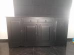 Zwart gelakte dressoir kast 4 deurs en 2 lades, Huis en Inrichting, Kasten | Dressoirs, 150 tot 200 cm, 25 tot 50 cm, Gebruikt