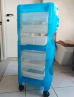 Blauwe Trolley met Lades - Opbergruimte op Wielen, Ophalen, Gebruikt