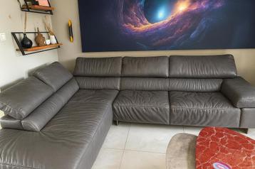 Mooie leren hoekbank - opknapper