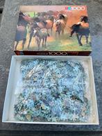 MB Puzzel - Paarden - 1000 stukjes, Ophalen of Verzenden, 500 t/m 1500 stukjes, Zo goed als nieuw, Legpuzzel