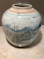 Antiek Chinese Gemberpot / blauw wit porselein, Ophalen of Verzenden