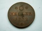 Duitse Staten - HESSEN KASSEL.  6 Heller - 1772, Verzenden, Duitsland, Losse munt