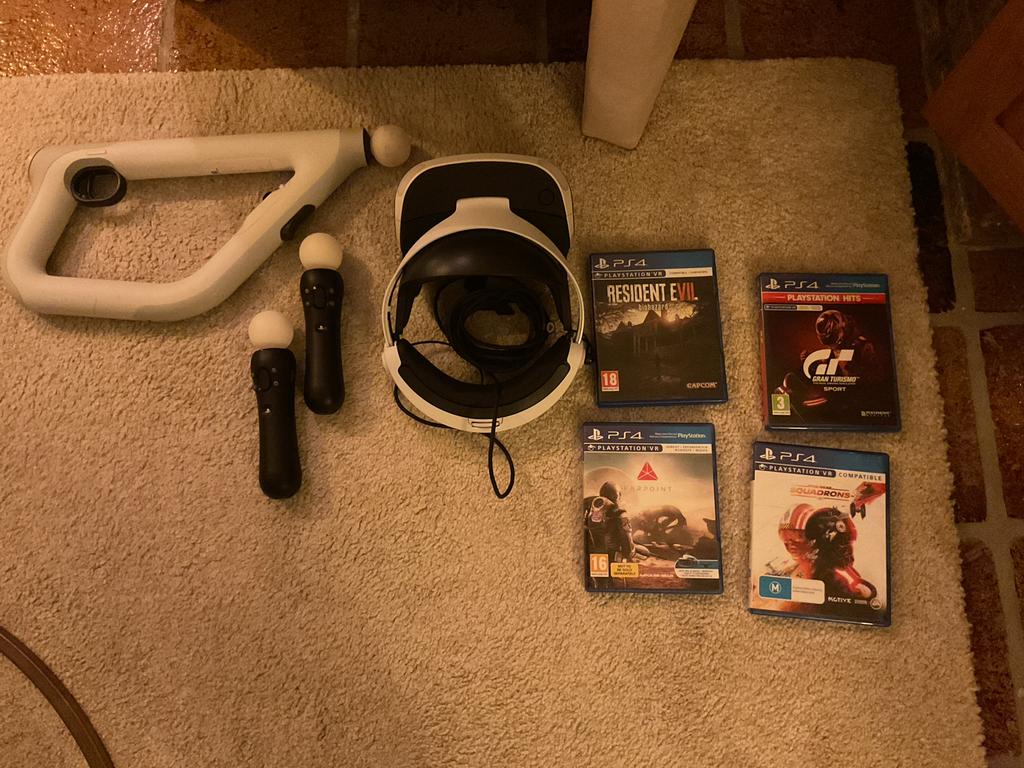 PlayStation VR bril met veel accessoires, Spelcomputers en Games, Virtual Reality, Zo goed als nieuw, Sony PlayStation, VR-bril