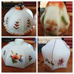 Antieke brocante glazen lampenkap opaline glas art deco, Antiek en Kunst, Ophalen of Verzenden