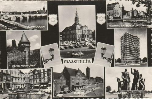 MAASTRICHT Maasbruggen Toren Mooswief Station Flatgebouw, Verzamelen, Ansichtkaarten | Nederland, Gelopen, Limburg, 1960 tot 1980