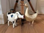 Mooi duo oude gieters koe en eend, Ophalen of Verzenden