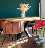 Ronde eetkamertafel (130cm) + 4 stoelen, Ophalen, Zo goed als nieuw