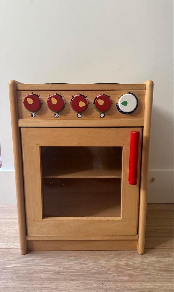 Houten fornuisje met oven, Kinderen en Baby's, Speelgoed | Speelkeukens, Gebruikt, Speelkeuken, Hout, Ophalen