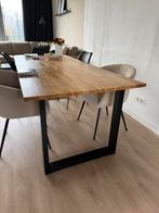 WOOOD eettafel blad eiken 200  90 cm + U-vorm metalen poten, Ophalen, Gebruikt, 200 cm of meer, 50 tot 100 cm