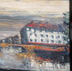 Een heel mooi(Frans) schilderij van een stadsgezicht, Ophalen of Verzenden