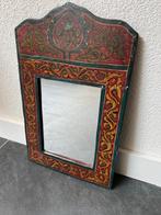 Marokkaanse vintage handbeschilderd arabische spiegel, Ophalen of Verzenden, Overige vormen, Minder dan 50 cm, Minder dan 100 cm