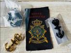 Korps Mariniers Setje Emblemen 4 Stuks, Verzamelen, Verzenden, Marine, Nederland, Embleem of Badge