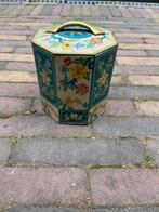 Antiek blik met bloemmotief, Verzamelen, Blikken, Ophalen of Verzenden, Gebruikt, Overige, Overige merken