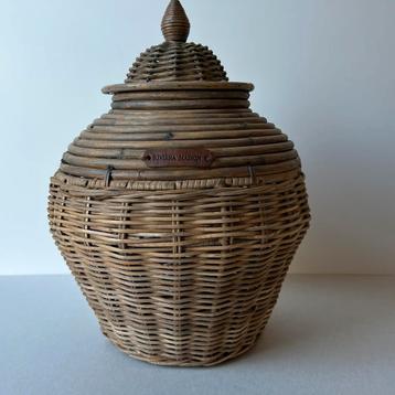 Superleuk rieten mand met deksel - Riviera Maison - 38 cm beschikbaar voor biedingen