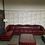 Acme Classic Chesterfield Bank 7-zits– Antiek Rood, Leer, Ophalen