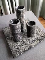 3 theelichtjes houders op plateau, Ophalen, Overige materialen, Grijs, Zo goed als nieuw