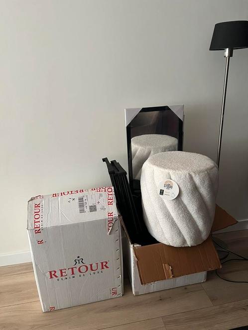 partij lampen spiegels poef bestek gordijnen etc, Huis en Inrichting, Woonaccessoires | Overige, Nieuw, Ophalen