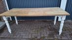 Brocante steigerhouten tafel, Ophalen, 200 cm of meer, 50 tot 100 cm, Zo goed als nieuw