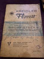 KREIDLER FLORETT ONDERDELEN PRIJSLIJST 1971 VAN VEEN, Fietsen en Brommers, Handleidingen en Instructieboekjes, Gebruikt, Ophalen of Verzenden