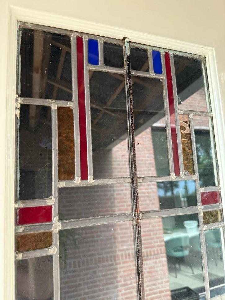 Kamer /suite schuifdeuren jaren 30 met glas en lood ramen, Doe-het-zelf en Verbouw, Kozijnen en Schuifpuien, Gebruikt, Schuifpui