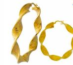 Gouden Wokkels Creolen - 5,5 cm, Sieraden, Tassen en Uiterlijk, Oorbellen, Hangers, Ophalen of Verzenden, Zo goed als nieuw, Goud