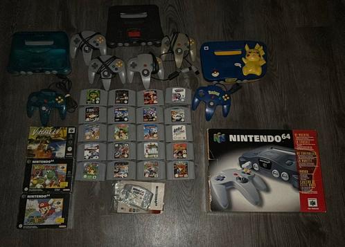 Nintendo 64 collectie 3 consoles 24 games CIB, Spelcomputers en Games, Games | Nintendo 64, Zo goed als nieuw, 3 spelers of meer
