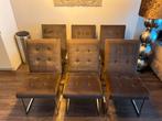 6 Richmond eetkamerstoelen - Velours bruin, Huis en Inrichting, Stoelen, Ophalen, Gebruikt, Bruin, Stof