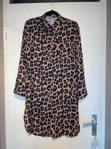 Dames bruin panterprint tuniek jurk dress blouse mt 40 beschikbaar voor biedingen