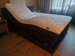 Kårlsson Boxspring 160x200 elektrisch met nieuwe topper, Ophalen, Gebruikt, Tweepersoons, Grijs
