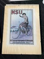 Vintage NSU reclame Poster in lijst 30x40, Ophalen, Gebruikt, Motoren