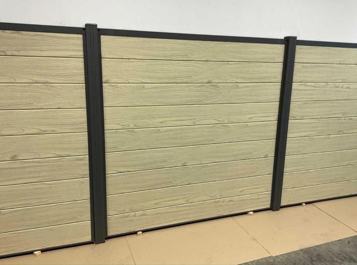 Schuttingen ALUMINIUM  hout look Complete sets  met ALU pal, Tuin en Terras, Schuttingen, Nieuw, Aluminium, 1 tot 2 meter, 6 meter of meer